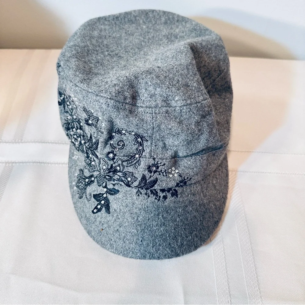 Scala Beret Hat with Embellishments and Scarf